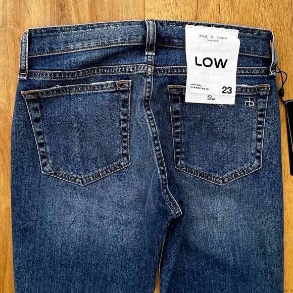 RAG & BONE JEANS JULIENNE DRE LOW RISE SLIM BOYFRIEND JEANS WOMEN’S sz 23 NWT - Picture 5 of 15